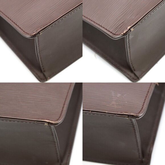 LOUIS VUITTON LV Sac Plat PM Hand Bag Epi Leather Mocha France - Picture 6 of 15